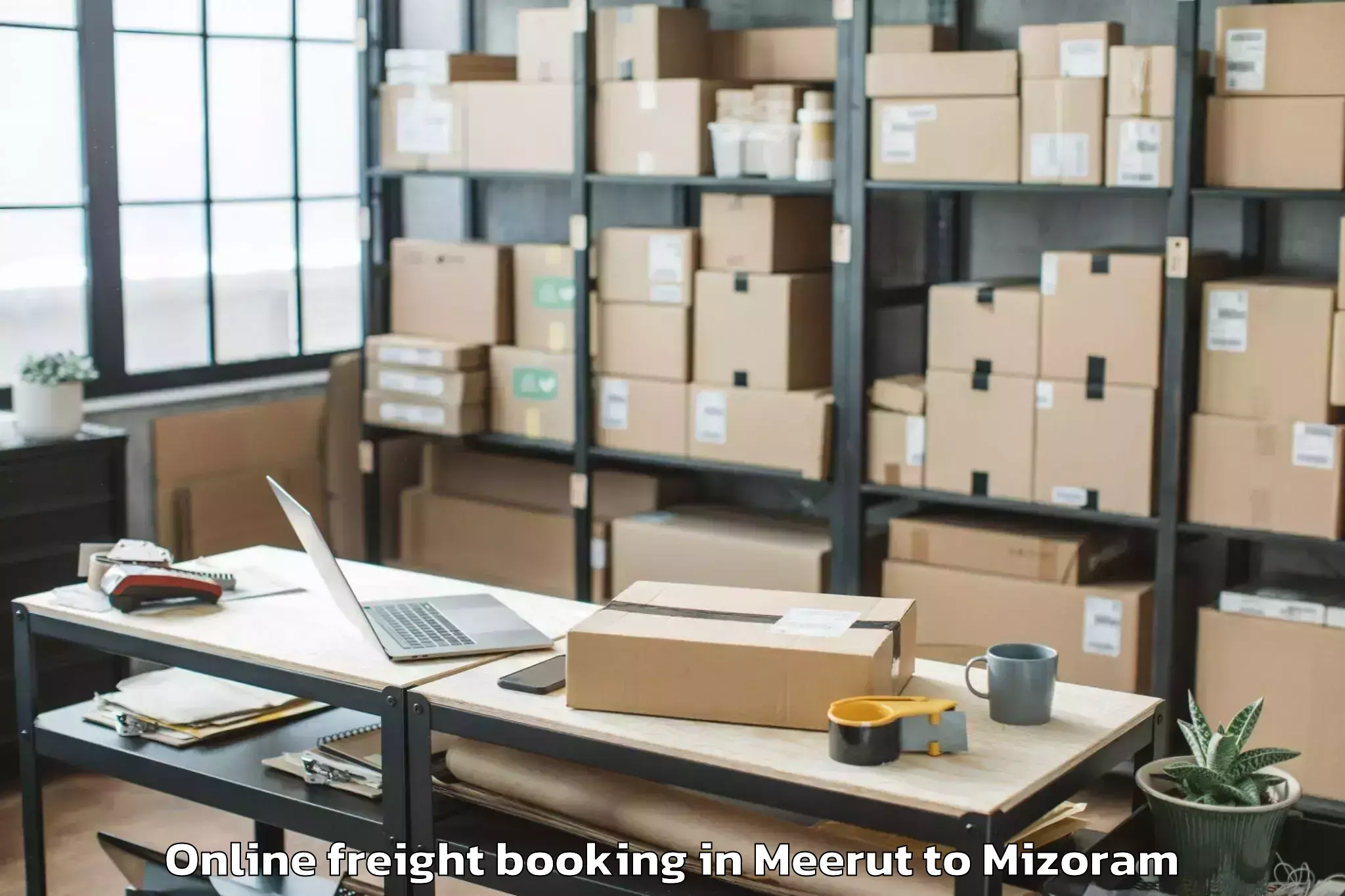 Hassle-Free Meerut to Mizoram University Aizawl Online Freight Booking